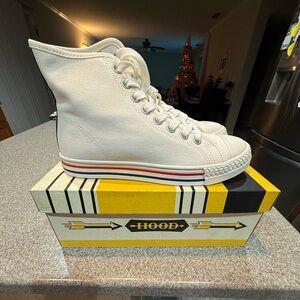 Hood Rocket 66 HC Lace Up High-Top Sneakers, Off-White, Size M8/W10, NEW